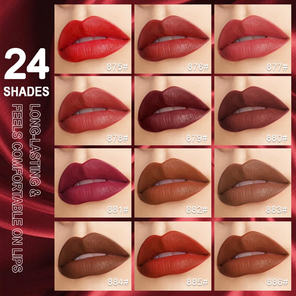 evpct Rich Rose Velvet Matte Lipstick Long Lasting Waterproof for Women