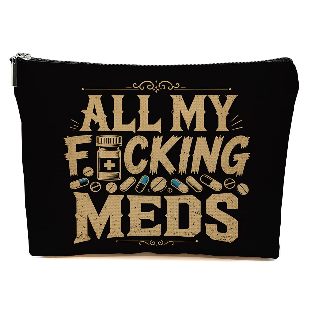 Funny Poisons Makeup Bag, Witchy Gifts Cosmetic Bag Travel Toiletry Bags