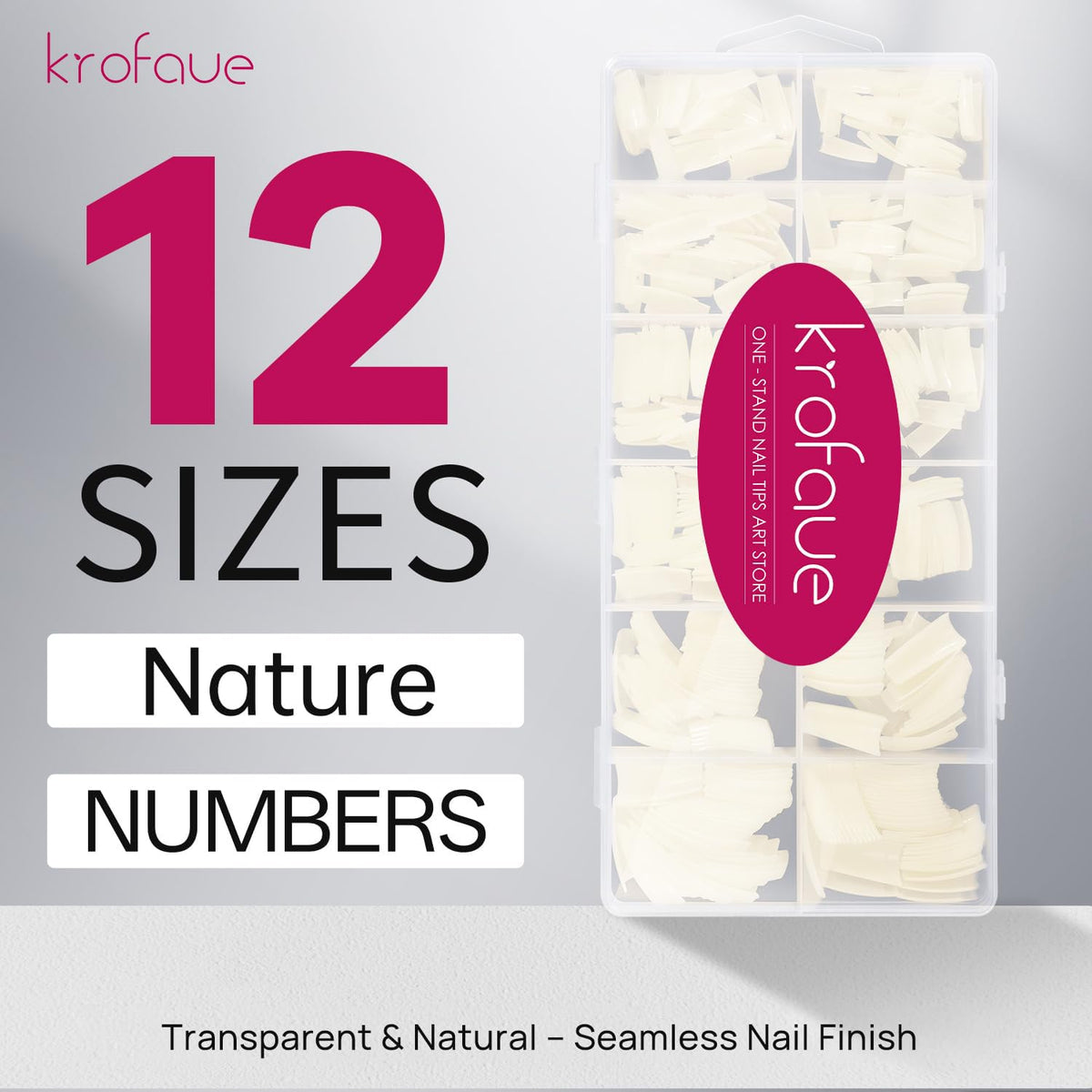 krofaue Extra Long Stiletto Nail Tips - False Clear Nais