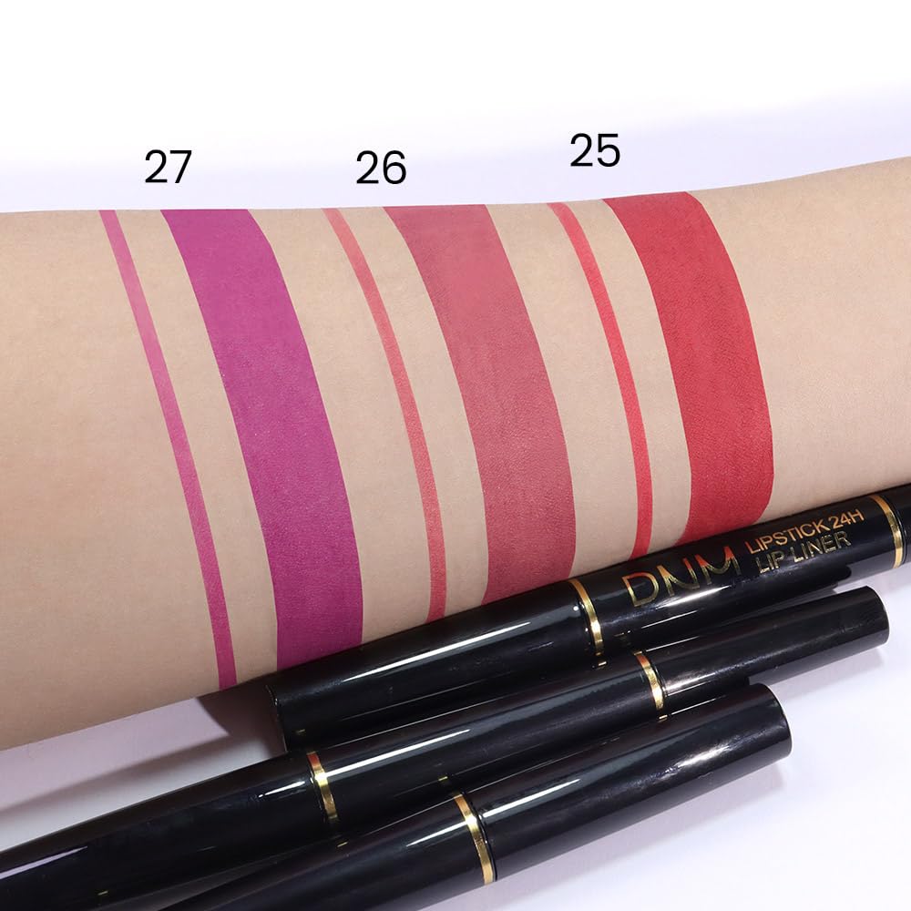 evpct 3Pcs Chestnut Nude Brown Matte Lip Liner and Lipstick Combo Set Kit for Women Antique Rose Magic Lipstick 24 Hours Original Lip Liner Makeup Stain Long Lasting Waterproof Smudge Proof labial