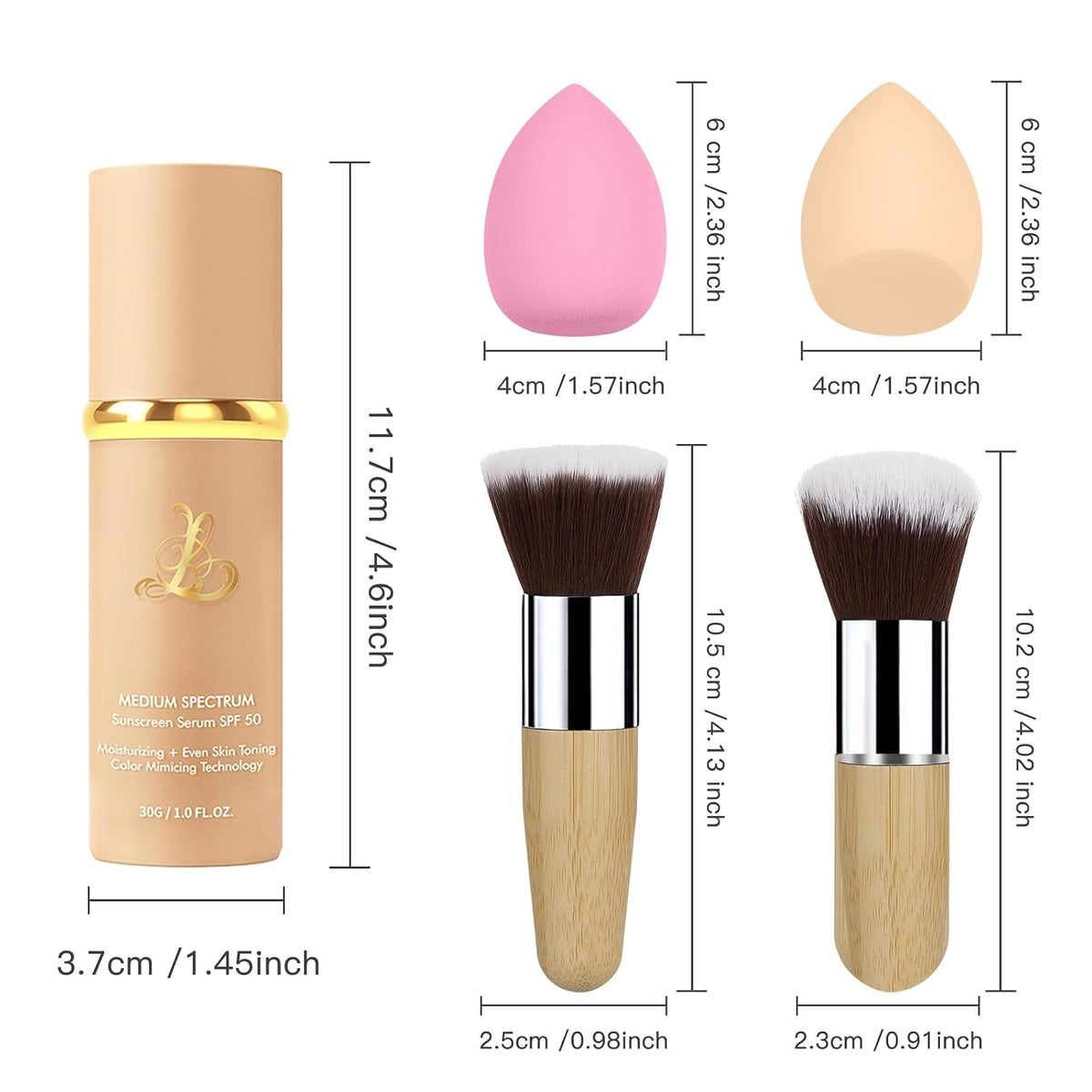 Color Changing Foundation 4-in-1 with SPF50, Match Liquid Foundation Medium