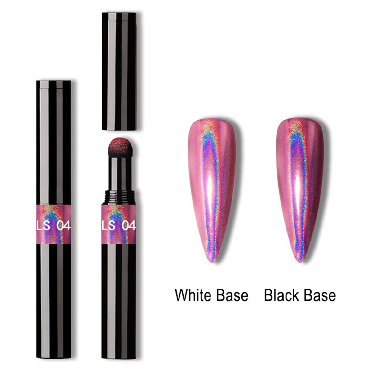 Rose Gold Chrome Nail Powder Pen,RoseFlower 6 pcs Metallic Nail Art Pigment Powder Pen Set, Shiny Nail Glitter Powder Air Cushion Pen with Magic Mirror Effect for Nail Art Design Decoration