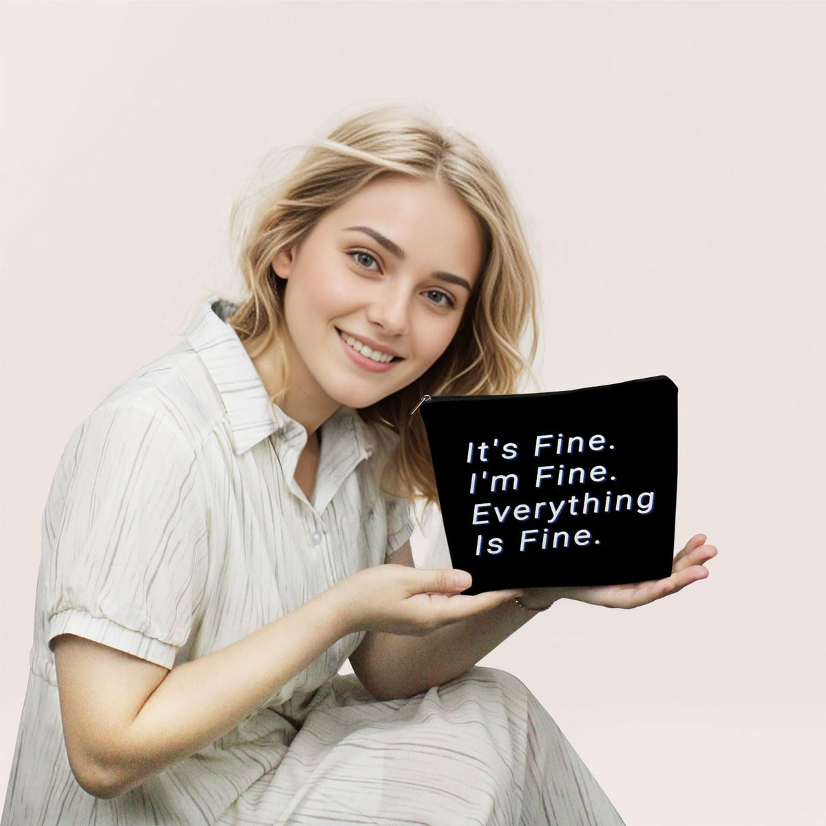 Funny Quote Print Small Cosmetic Bag -1