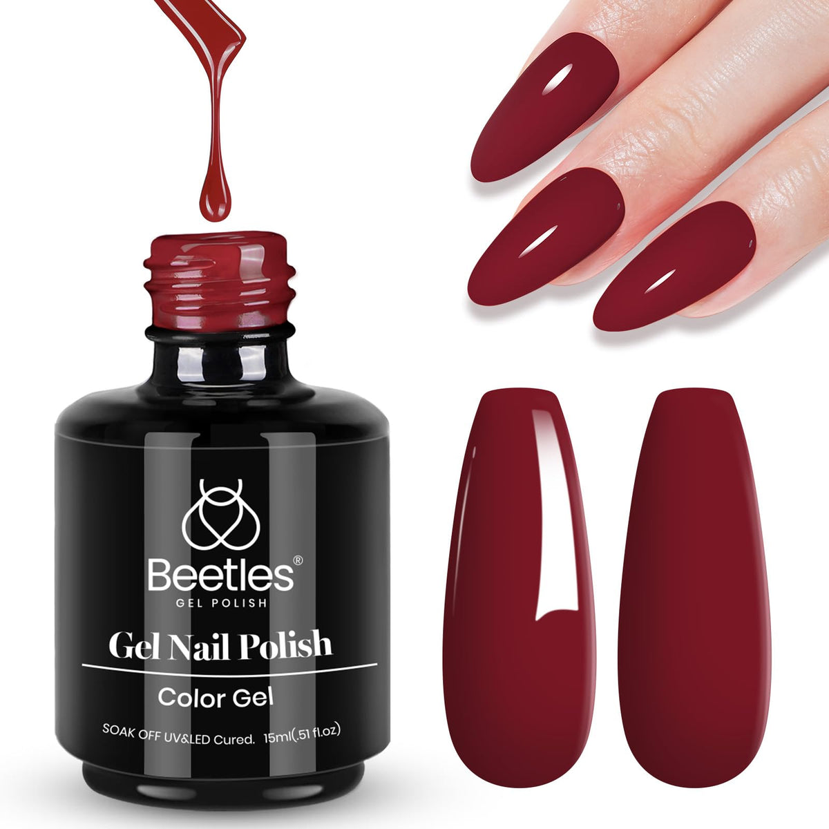Beetles White Gel Nail Polish, 1pc 15ml White Gel Polish