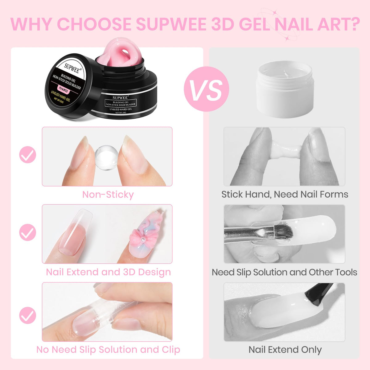 3D Gel for Nail Art, Clear 3d Sculpting Gel for Nail Art