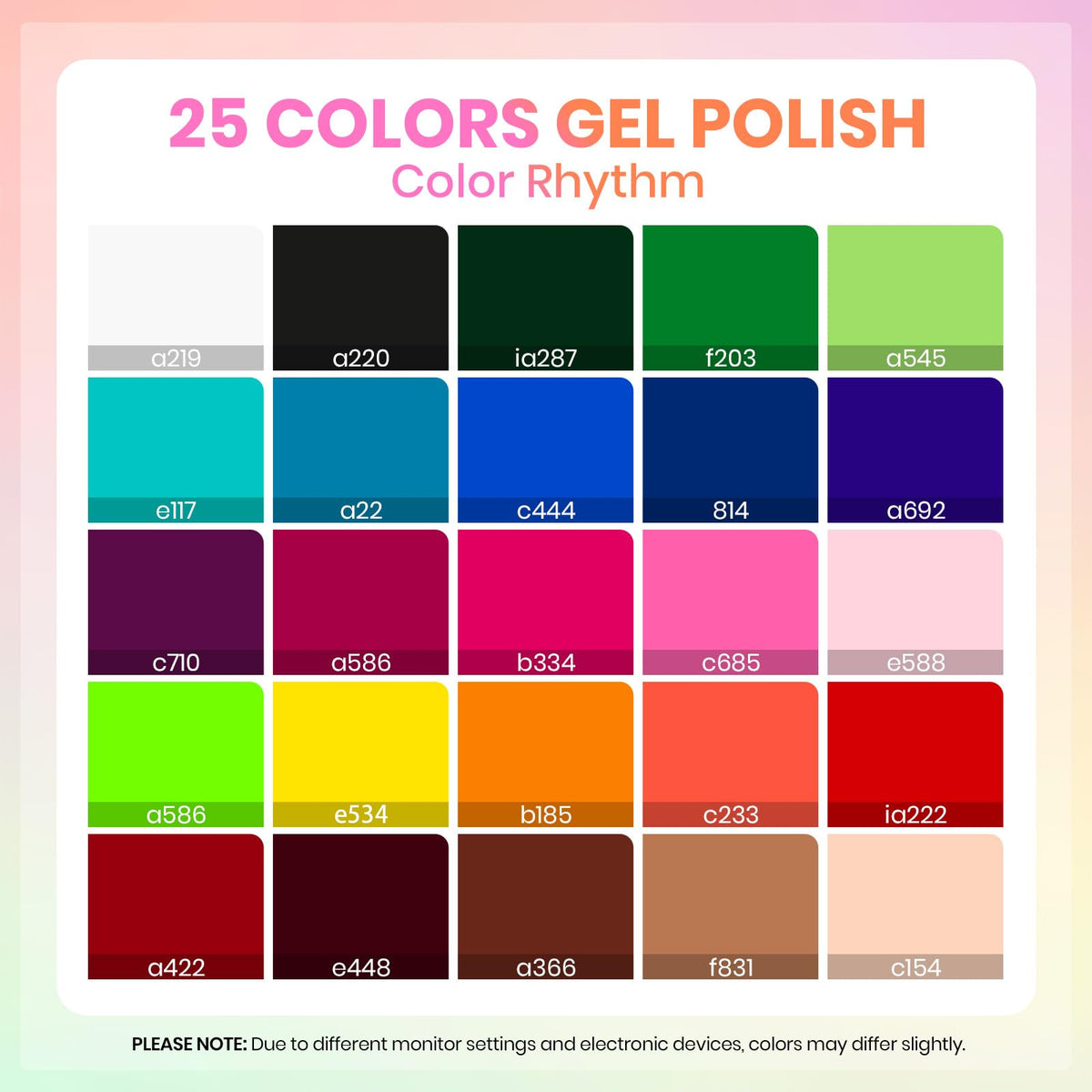 Beetles Gel Nail Polish Set, 63 PCS 55 Colors Gel Polish Kit with Base Coat