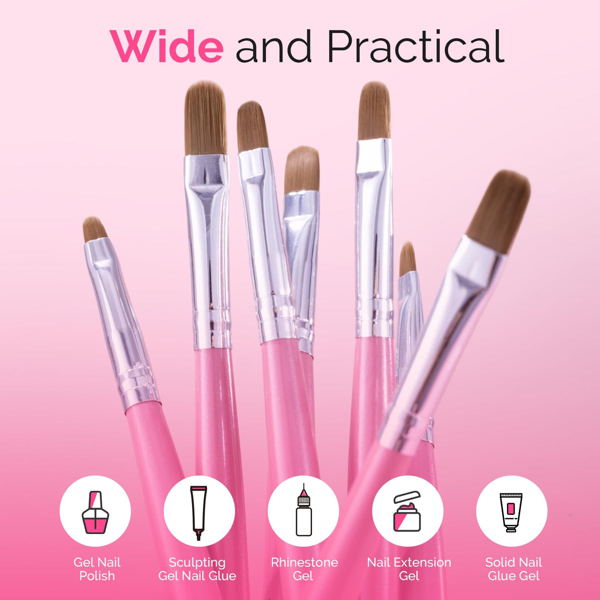 MelodySusie Nail Art Brushes Set, 6pcs Nail Art Design Pen Painting Tools
