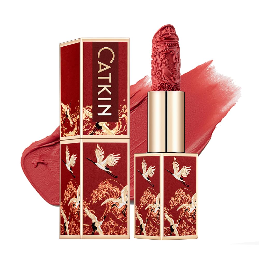 Catkin Semi-Matte Lipstick Hydrating High Impact Color Infused with Vitamin E and Avocado Oil Smooth Soft Texture Long Lasting Matte Finish 129