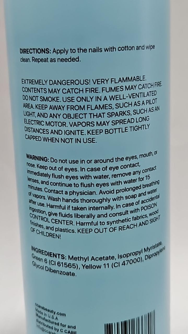 100% Pure Acetone Nail Polish Remover | Professional Quality | Easy To Use | Rapidly Removes Natural, Gel, Acrylic, shellac, and Glitter Nails | 8 Fl oz