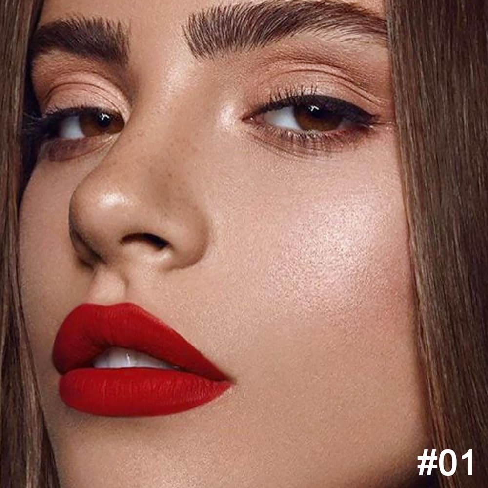 evpct 3Pcs Chestnut Nude Brown Matte Lip Liner and Lipstick Combo Set Kit for Women Antique Rose Magic Lipstick 24 Hours Original Lip Liner Makeup Stain Long Lasting Waterproof Smudge Proof labial