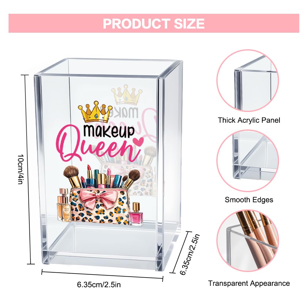 Hello Beautiful Acrylic Makeup Brush Organizer Holder, Positive Affirmation Desk Acrylic Brushes Storage, Make Up Artist Gifts, Morning Affirmation Gifts for Her Wife Sister Friend Makeup Lover