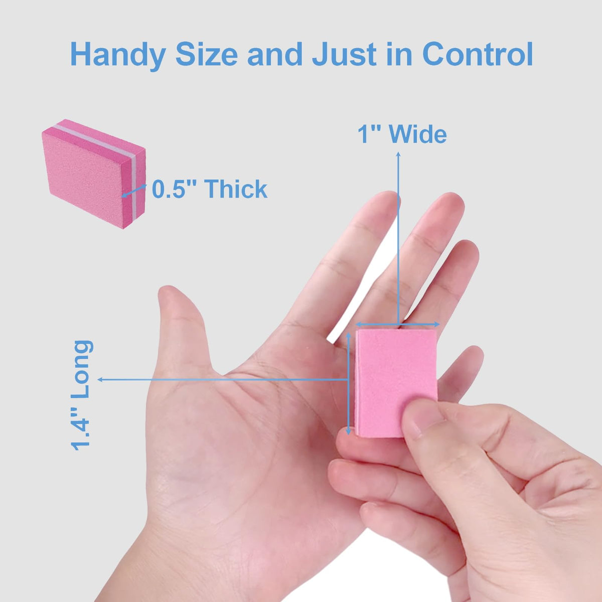 Nail Buffers (50 Pack), Mini Buffer Block Nail File for Acrylic Nails and Natural Nails, 100/180 Grit Nail Buffer Block Bulk Buffing Blocks for Nail Buff Professional Manicure File Blocks Set Pink
