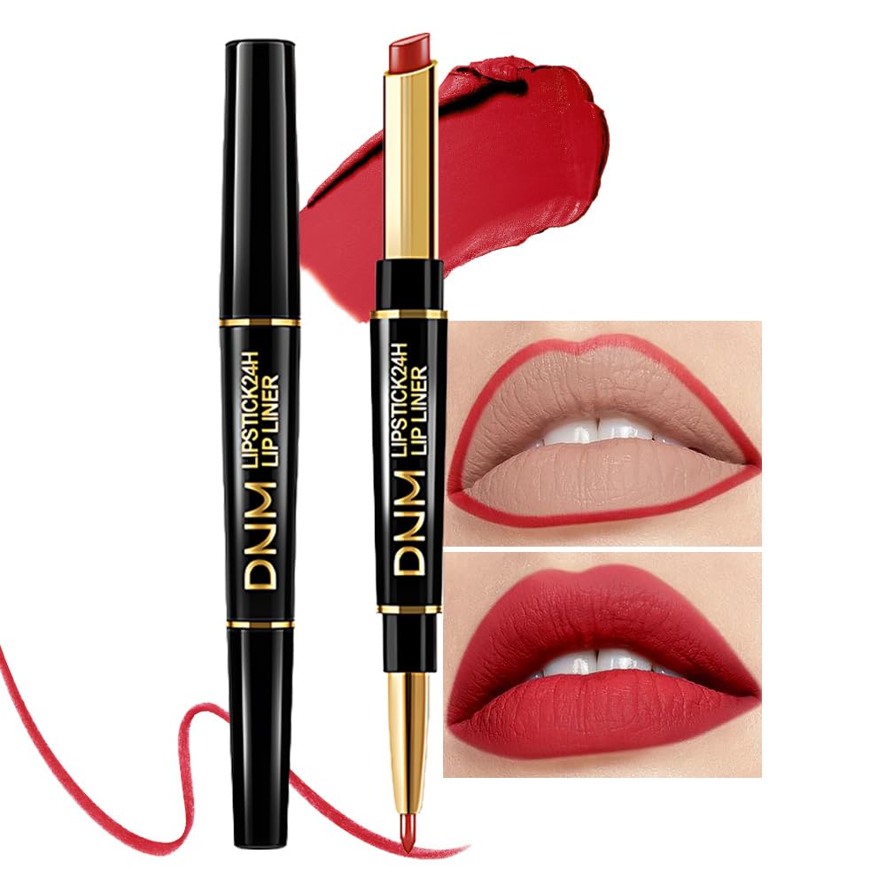 evpct 3Pcs Chestnut Nude Brown Matte Lip Liner and Lipstick Combo Set Kit for Women Antique Rose Magic Lipstick 24 Hours Original Lip Liner Makeup Stain Long Lasting Waterproof Smudge Proof labial