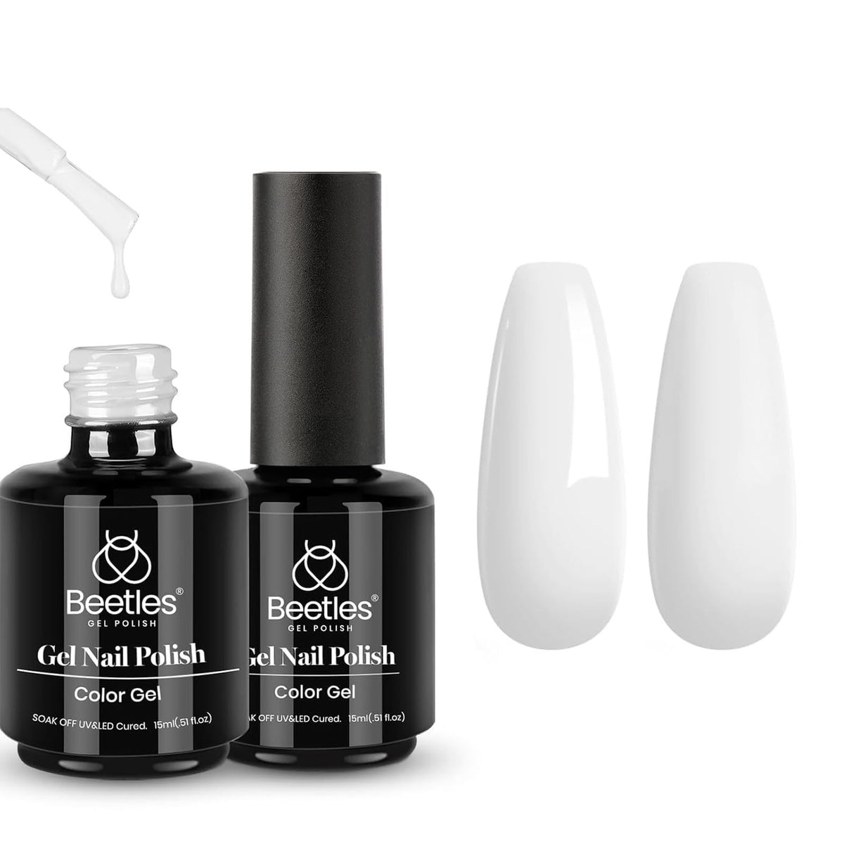 Beetles White Gel Nail Polish, 1pc 15ml White Gel Polish
