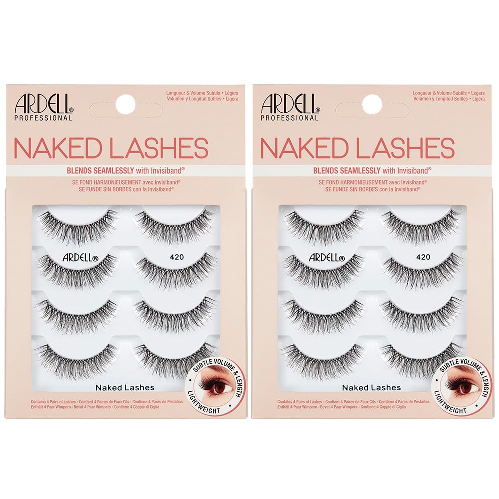 Ardell Naked Lashes 421 Subtle Volume Natural Look False Eyelashes, 4 Pairs