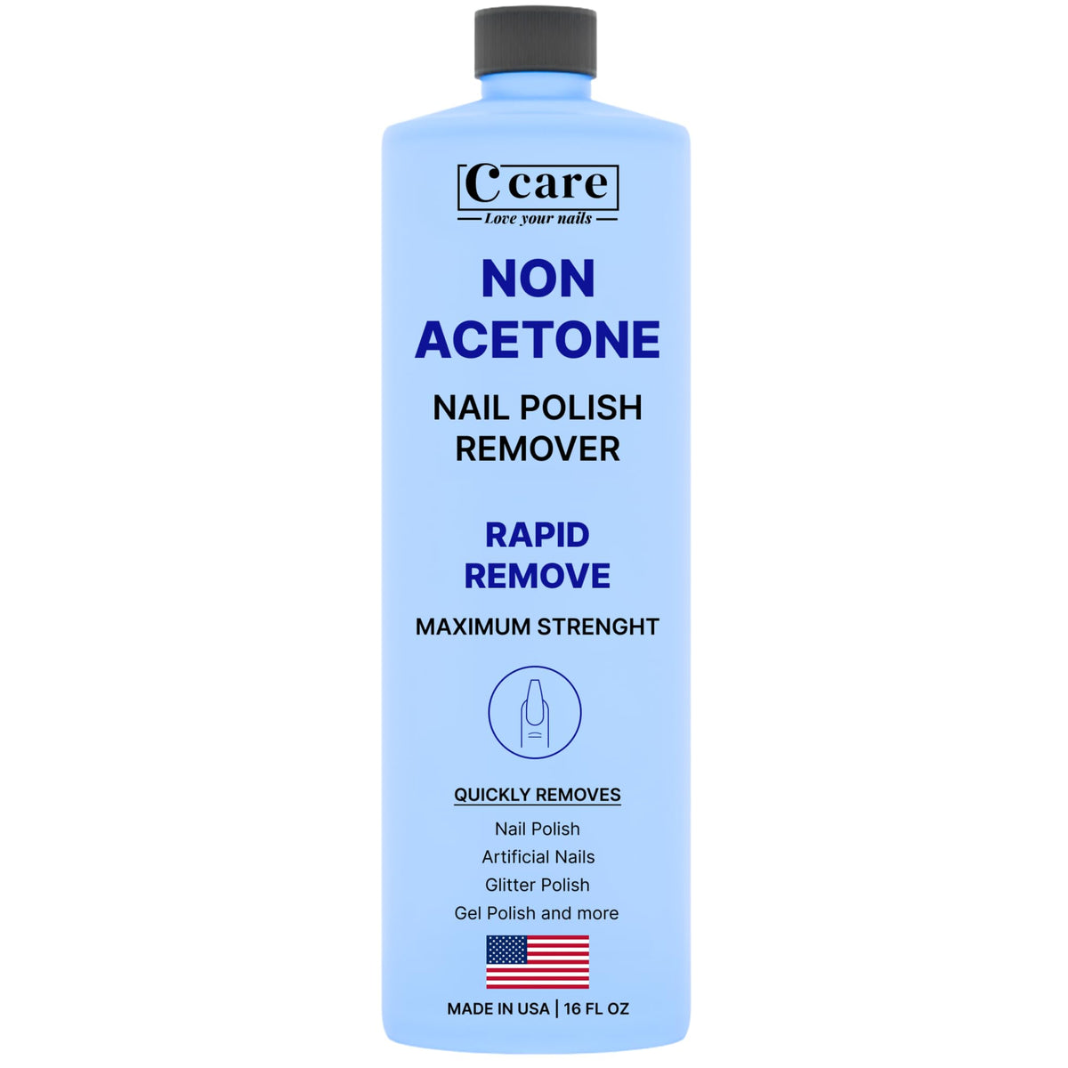 100% Pure Acetone Nail Polish Remover | Professional Quality | Easy To Use | Rapidly Removes Natural, Gel, Acrylic, shellac, and Glitter Nails | 8 Fl oz