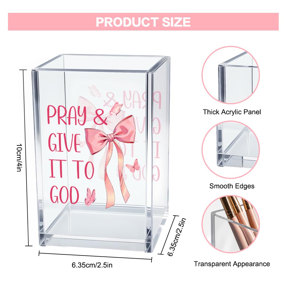Never Let Anyone Dull Your Sparkle Acrylic Makeup Brush Organizer Holder, Girl Power Desk Acrylic Brushes Storage, Inspirational Quote Gifts for Women Friend Sister Make Up Artist Makeup Lover