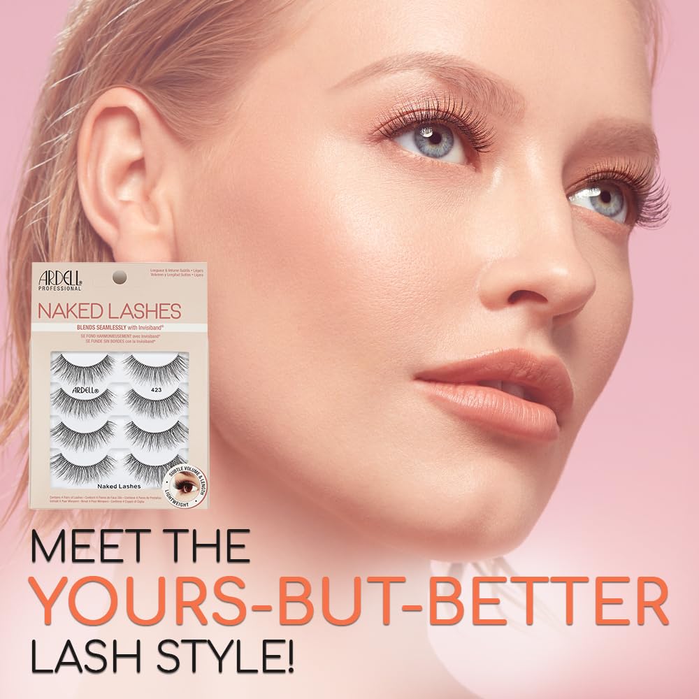 Ardell Naked Lashes 421 Subtle Volume Natural Look False Eyelashes, 4 Pairs