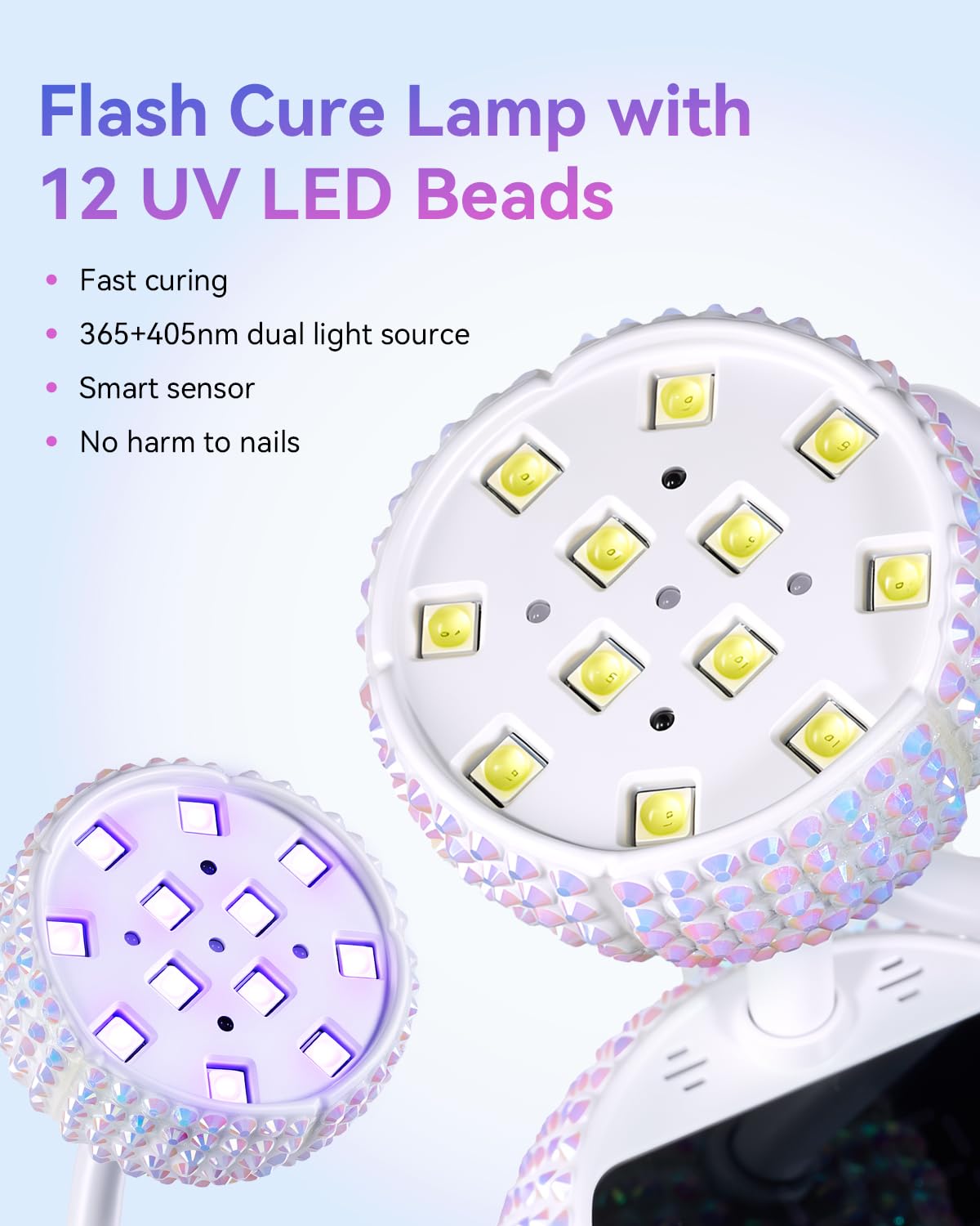 Makartt Flash Cure UV LED Nail Lamp for Gel-X Tips, Adjustable Gooseneck
