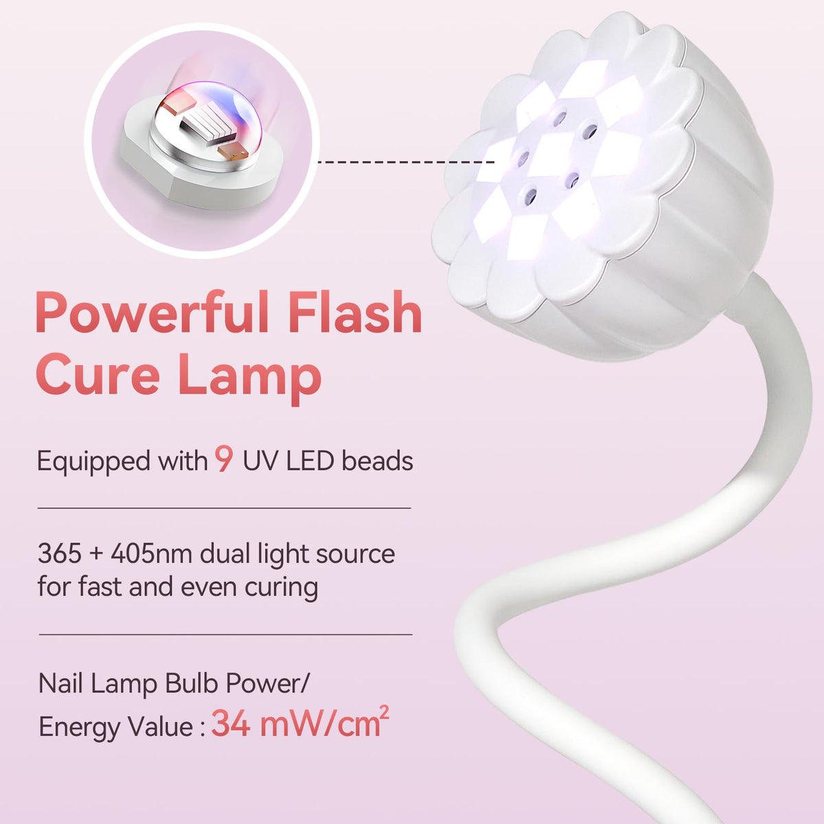 Makartt Cordless Gooseneck UV Nail Lamp for Gel-X Nails, Home DIY Use
