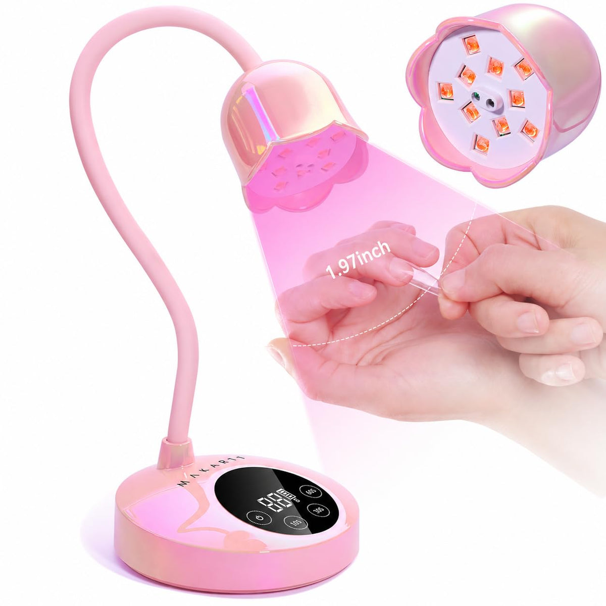 Makartt Cordless Gooseneck UV Nail Lamp for Gel-X Nails, Flash Cure