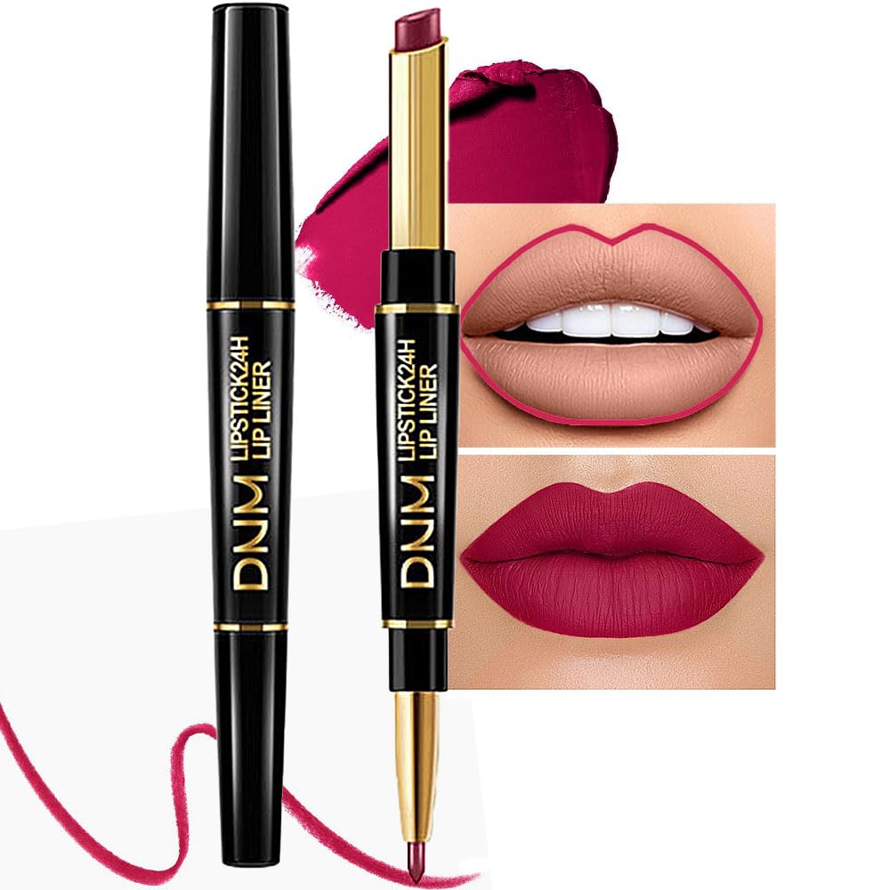 evpct 3Pcs Chestnut Nude Brown Matte Lip Liner and Lipstick Combo Set Kit for Women Antique Rose Magic Lipstick 24 Hours Original Lip Liner Makeup Stain Long Lasting Waterproof Smudge Proof labial