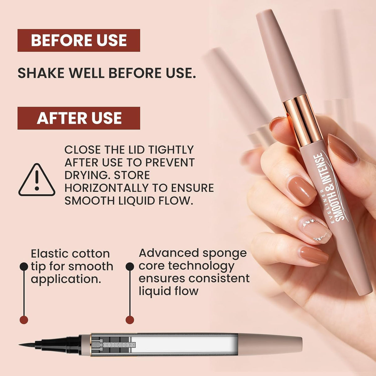 DUDUDU 2-in-1 Mascara and Eyeliner Set, Black Waterproof Volumizing and Lengthening Mascara, Ideal for Older Women 60 Plus & Sparse Lashes, 24HR Smudge-Proof Gentle Lash Extension Kit