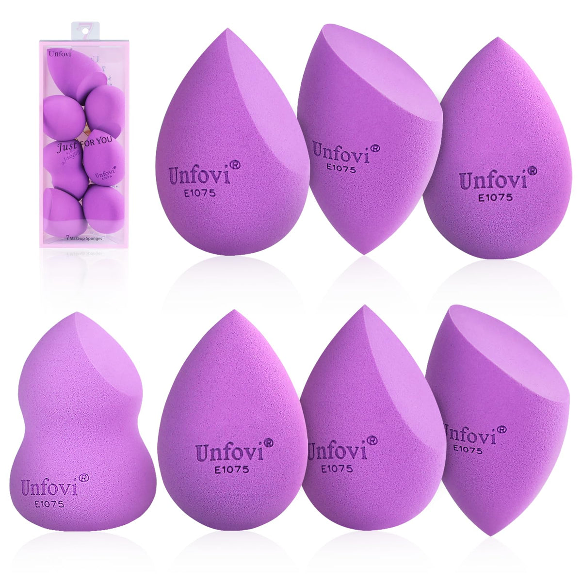 7-Pack Makeup Sponges Set, Cosmetic Sponge for Foundation & Concealer, Latex-Free Reusable Beauty Face Blender, Soft Makeup Blenders for Liquid, Cream, Powder Wet/Dry Application (Multi)