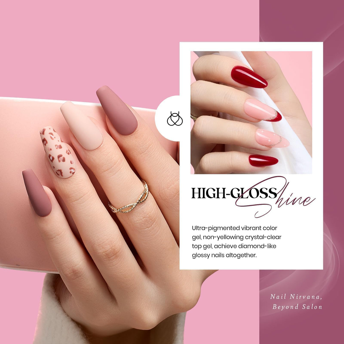 Beetles Fall Gel Nail Polish Set, 23Pcs Brown Burgundy Red Nude Pink
