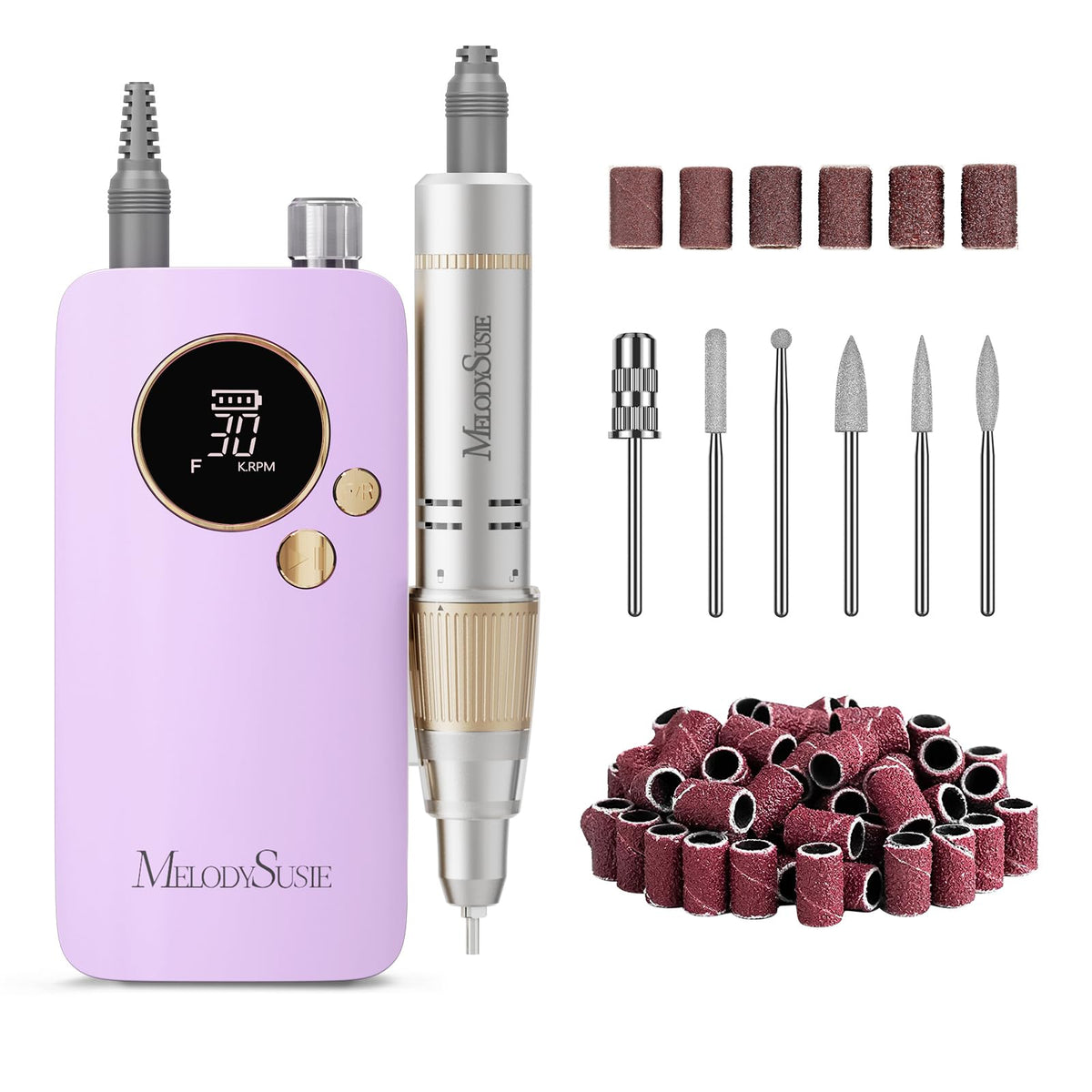 MelodySusie Clip-On SC320F Rechargeable Nail Drill 30,000 RPM for Beginners