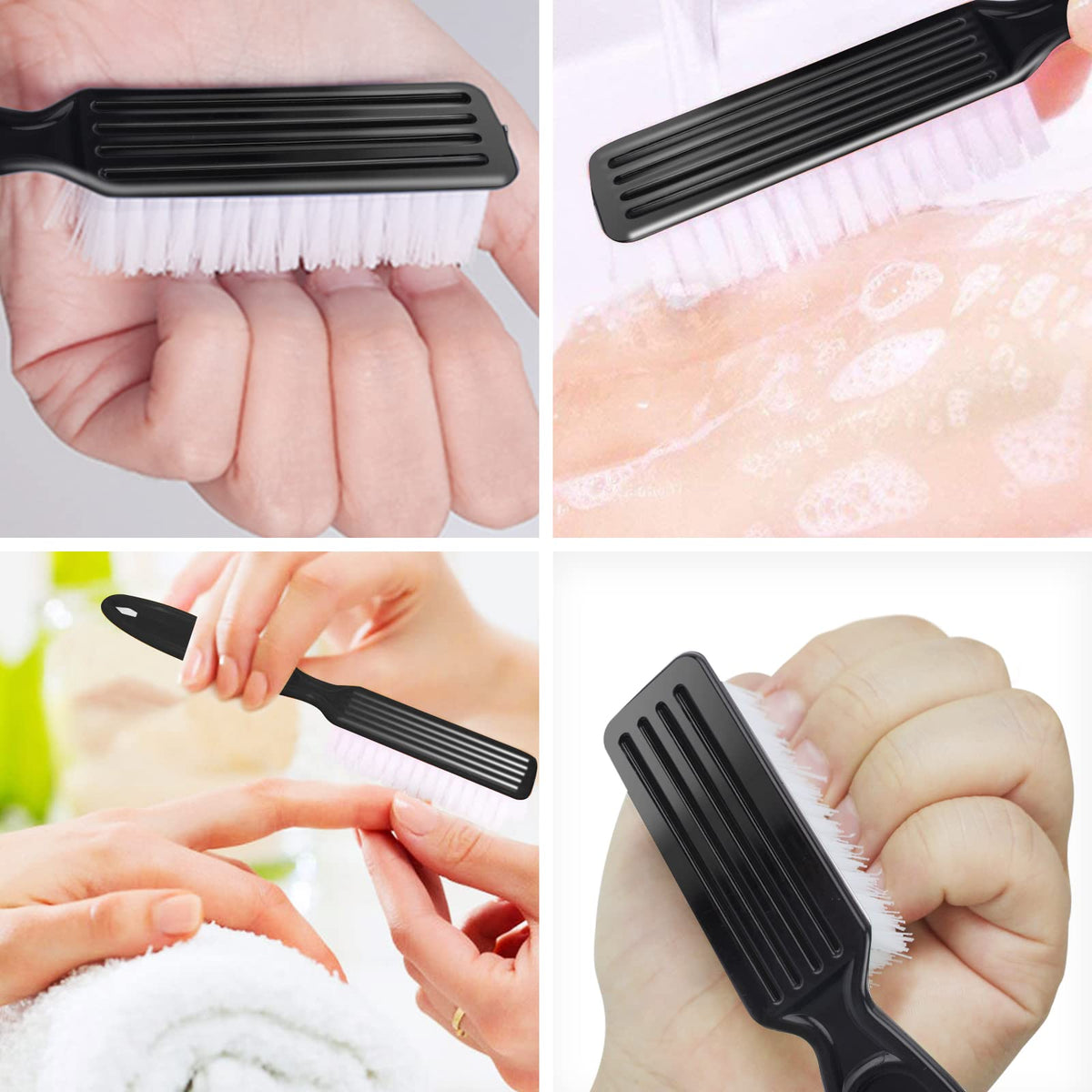HOFASON 6 Pack Nail Brush for Cleaning Fingernails, Nail Brush Handle Grip Brush for Nail and Toenail Foot, Nail Dust Brush Manicure Pedicure Tools Scrubbing Brush Women Men Home Salon (Macaron)