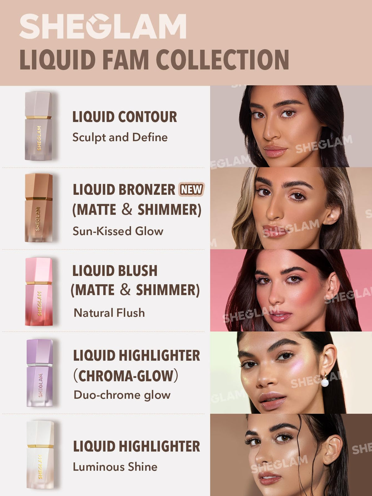 SHEGLAM Sun Sculpt Cool Toned Liquid Contour Stick Long Lasting Cream Bronzer Makeup - 01 Soft Tan