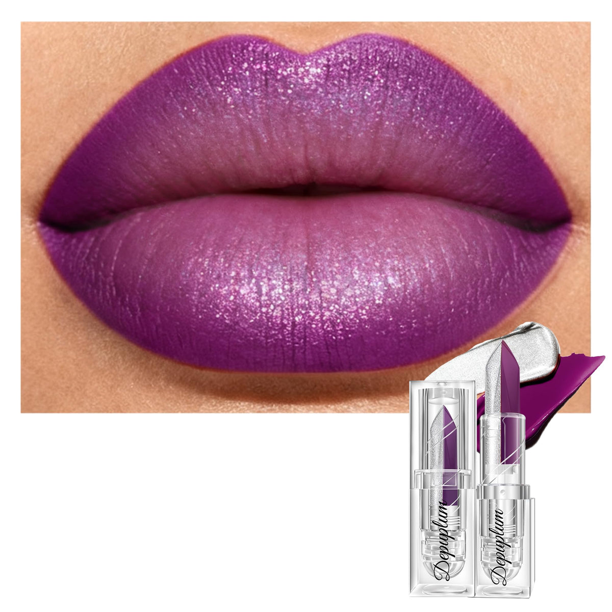 Depuplum Black Lipstick Glitter Red Lipstick Ombre Lips Dual Tone