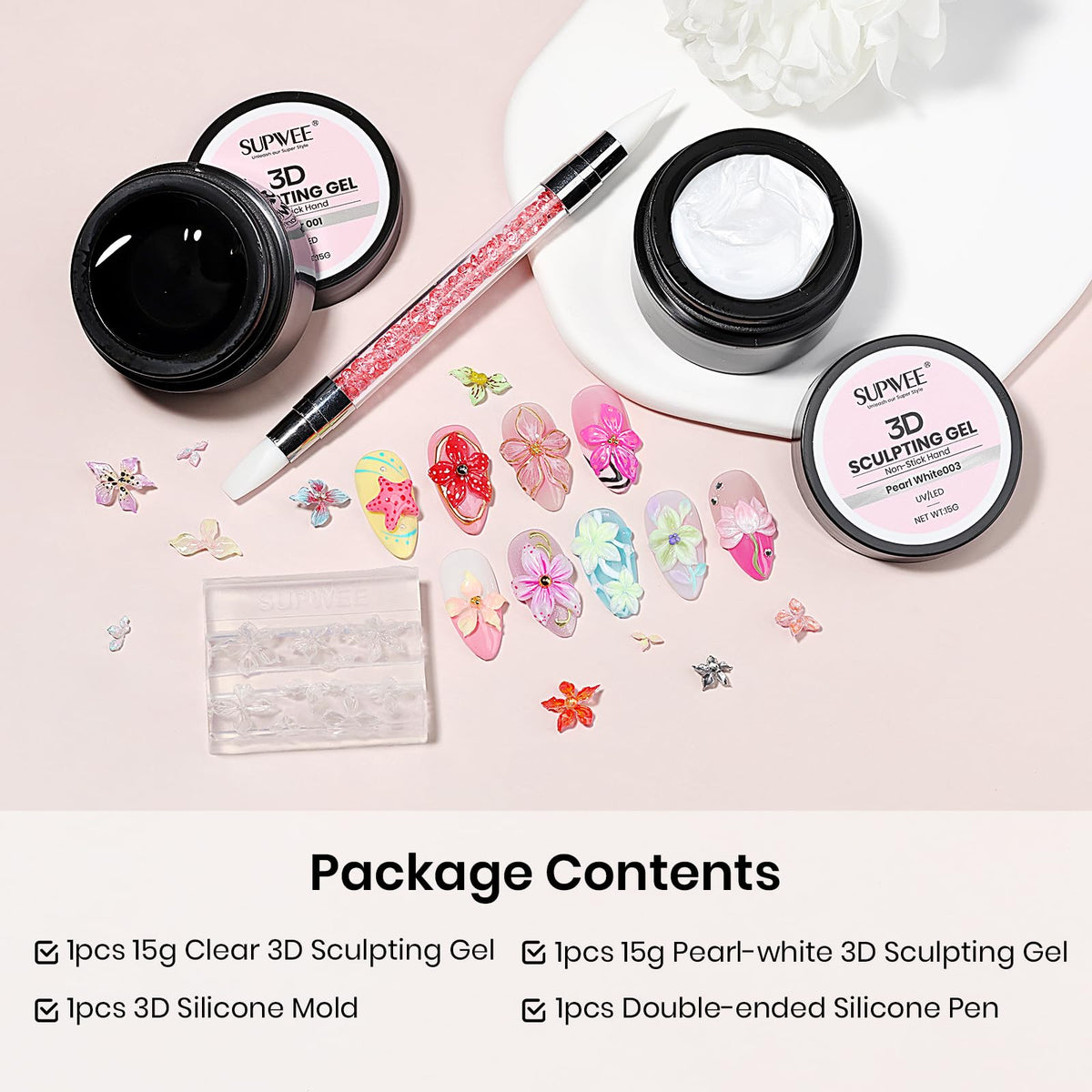 3D Gel for Nail Art, Clear 3d Sculpting Gel for Nail Art