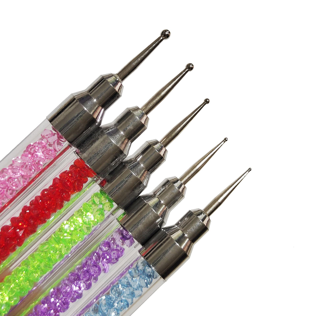 5 Pcs Nail Art Sculpture Pen Dual Tipped Silicone Nail Tools Nail Art Silicone Brushes for Design Nail Carving Drawing Shaping Effect