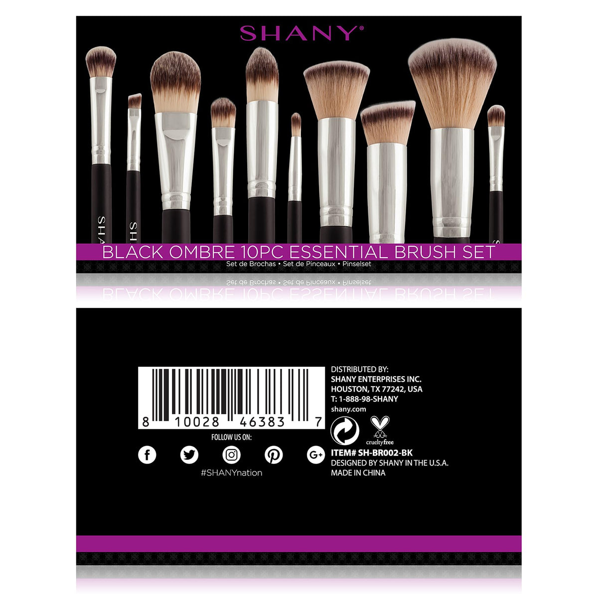 SHANY Vegan Makeup Brushes - 6 PC Double Sided Travel Make up Brushes with Brush storage Pouch - Old Style
