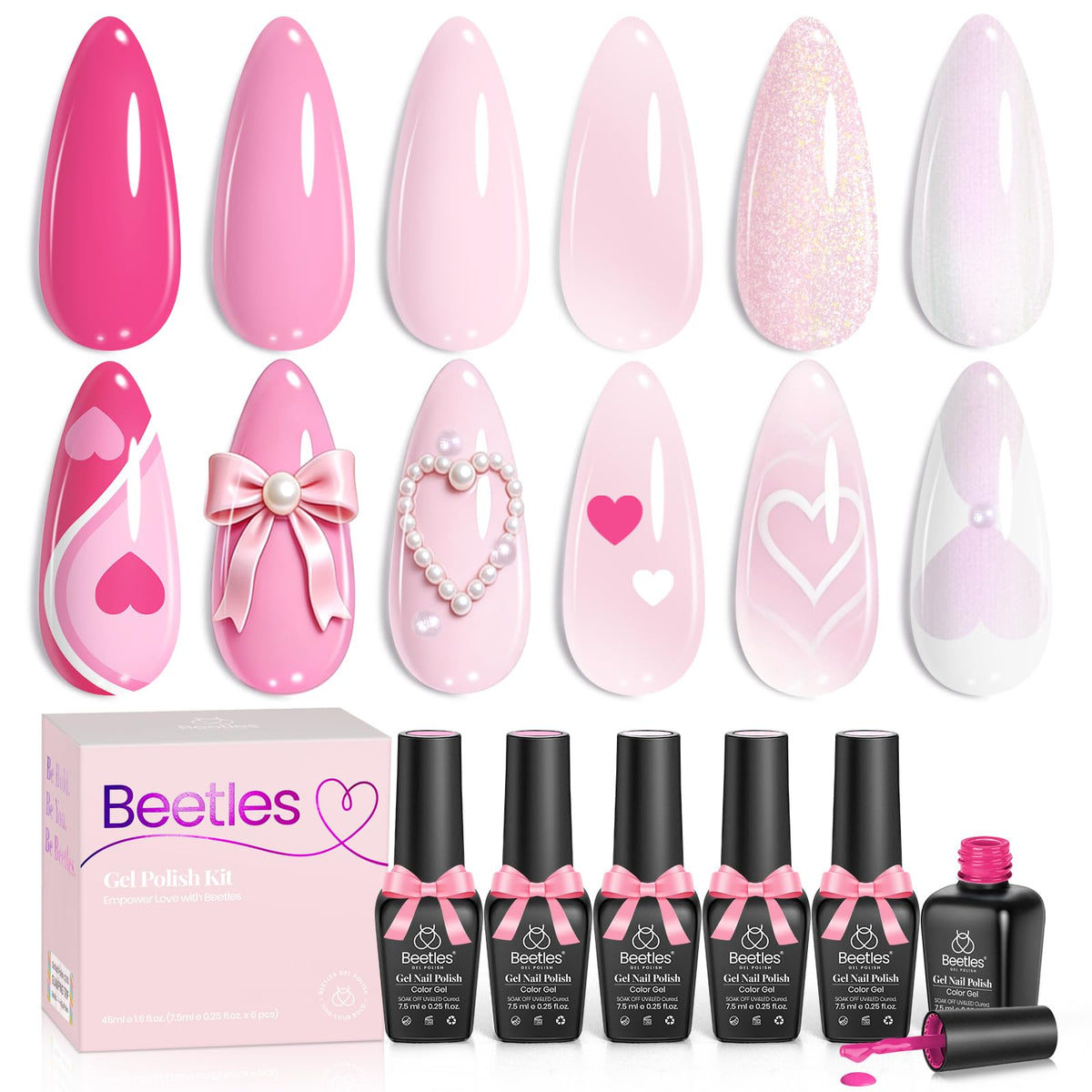 beetles Gel Polish Whispers of Love Jelly Gel Nail Polish Set, 6 Colors