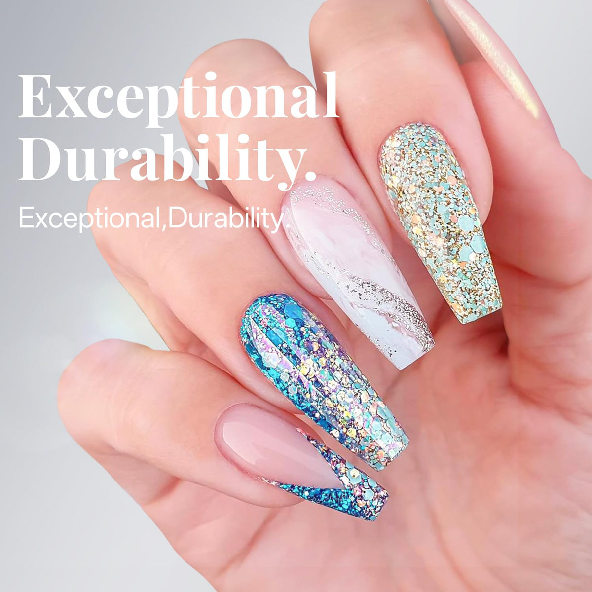 krofaue Extra Long Stiletto Nail Tips - False Clear Nais