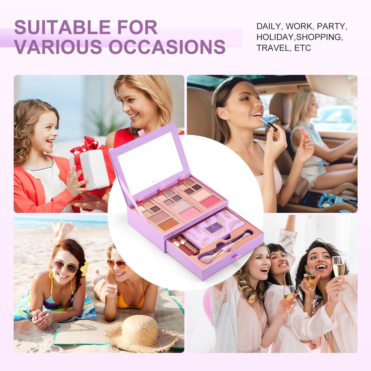 Color Nymph Makeup Kit for Teens Girls Beginners Travel Make up Set Green