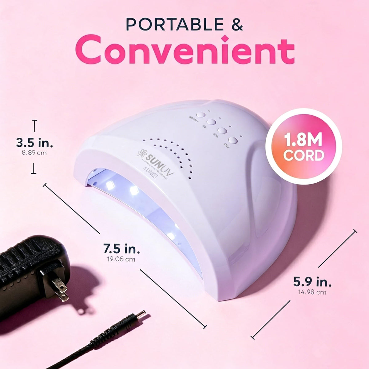 SUNUV UV LED Nail Lamp, Gel Light for Nail Polish UV Dryer SUNONE White