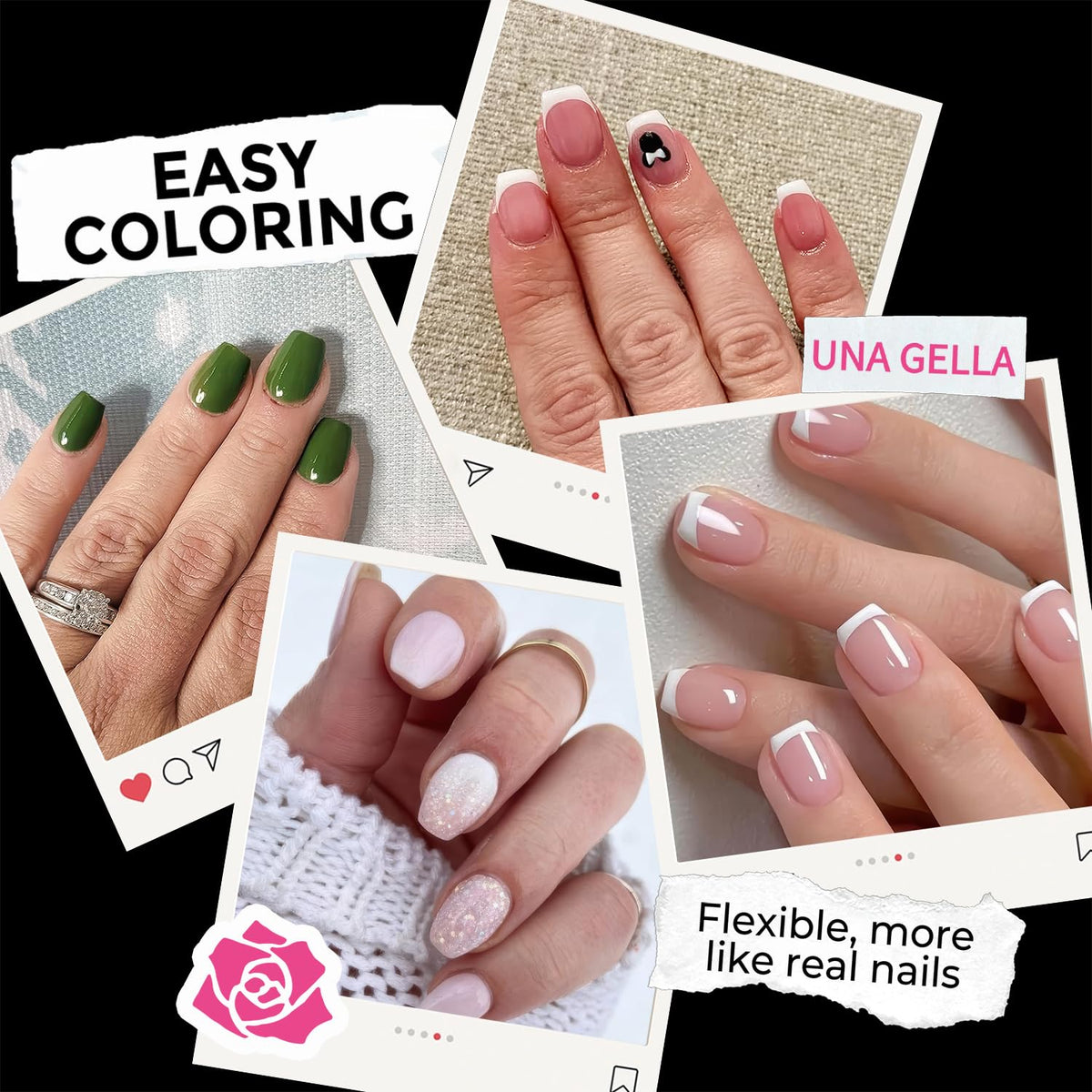 UNA GELLA Solid Nail Glue Super Strong for Press On Nails & Nail Tips 15g