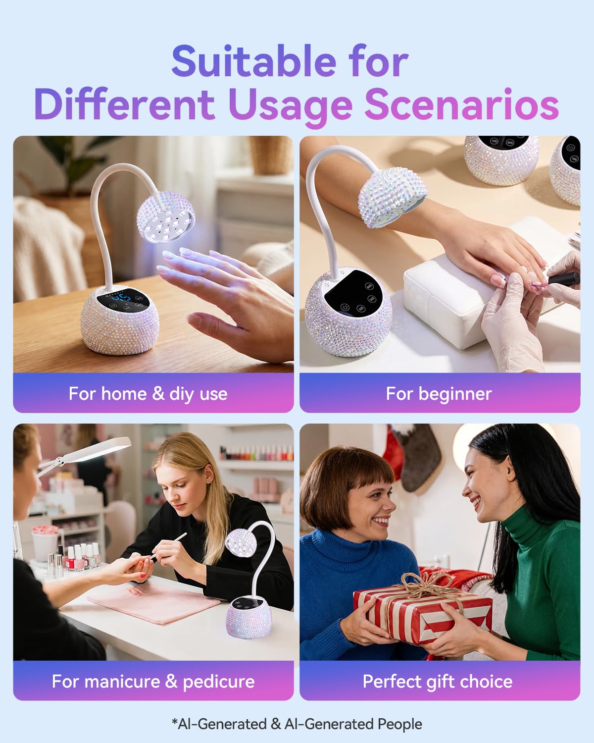 Makartt Flash Cure UV LED Nail Lamp for Gel-X Tips, Adjustable Gooseneck