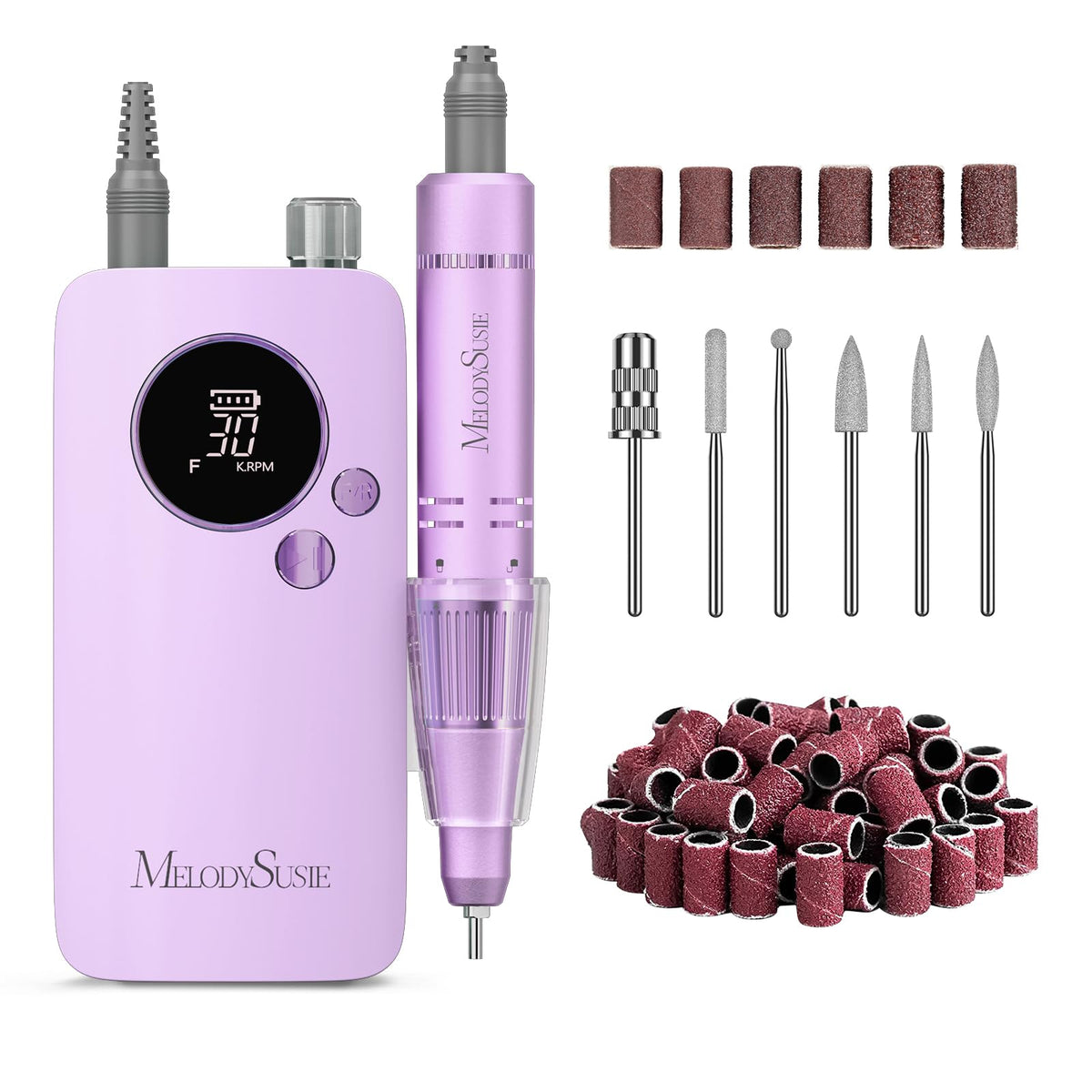 MelodySusie Clip-On SC320F Rechargeable Nail Drill 30,000 RPM for Beginners