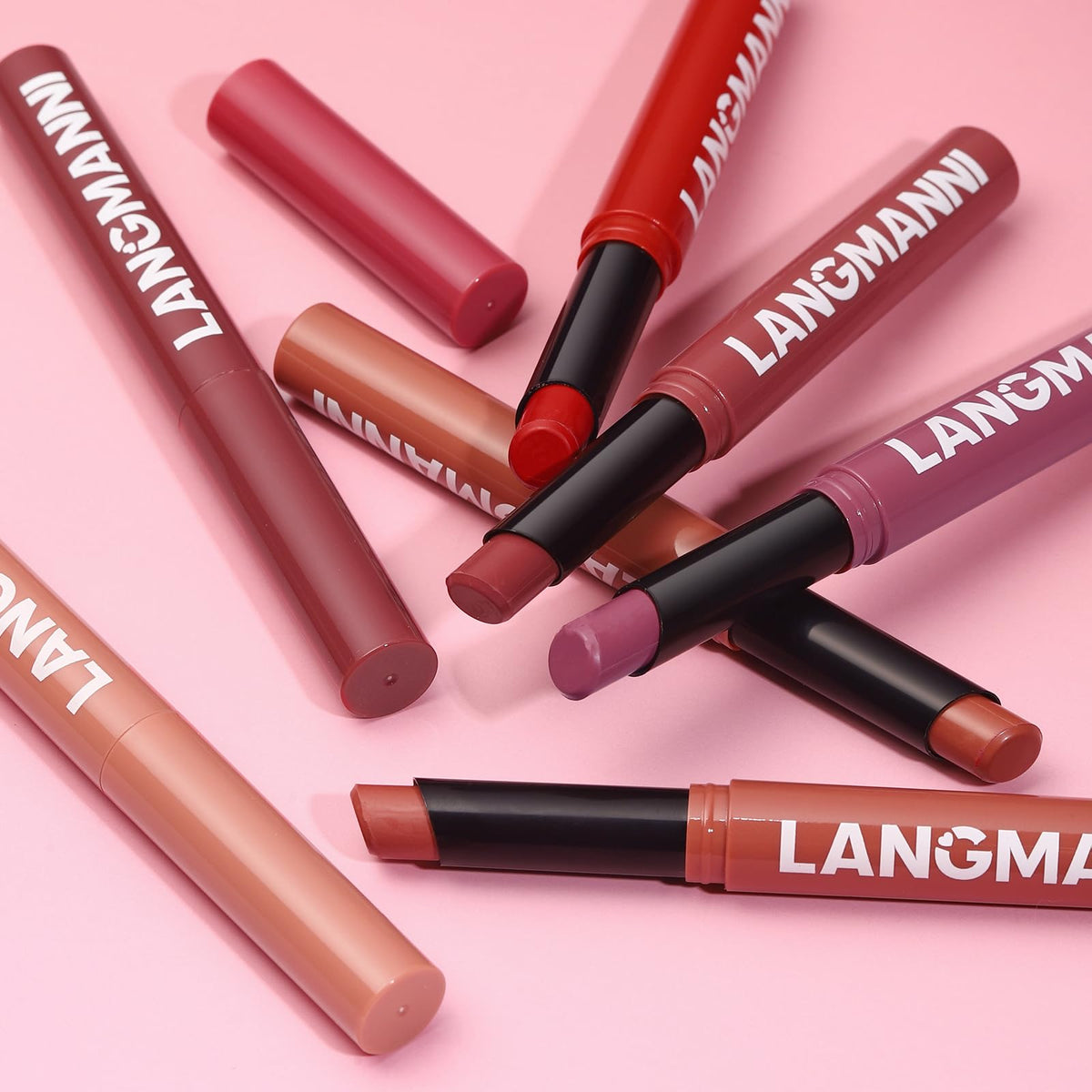 12Pcs Matte Liquid Lipstick and Lip Liner Set, Lip Makeup Combo (Set A)