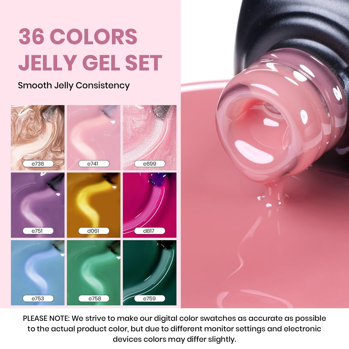 Beetles Fall Gel Nail Polish Set, 23Pcs Brown Burgundy Red Nude Pink