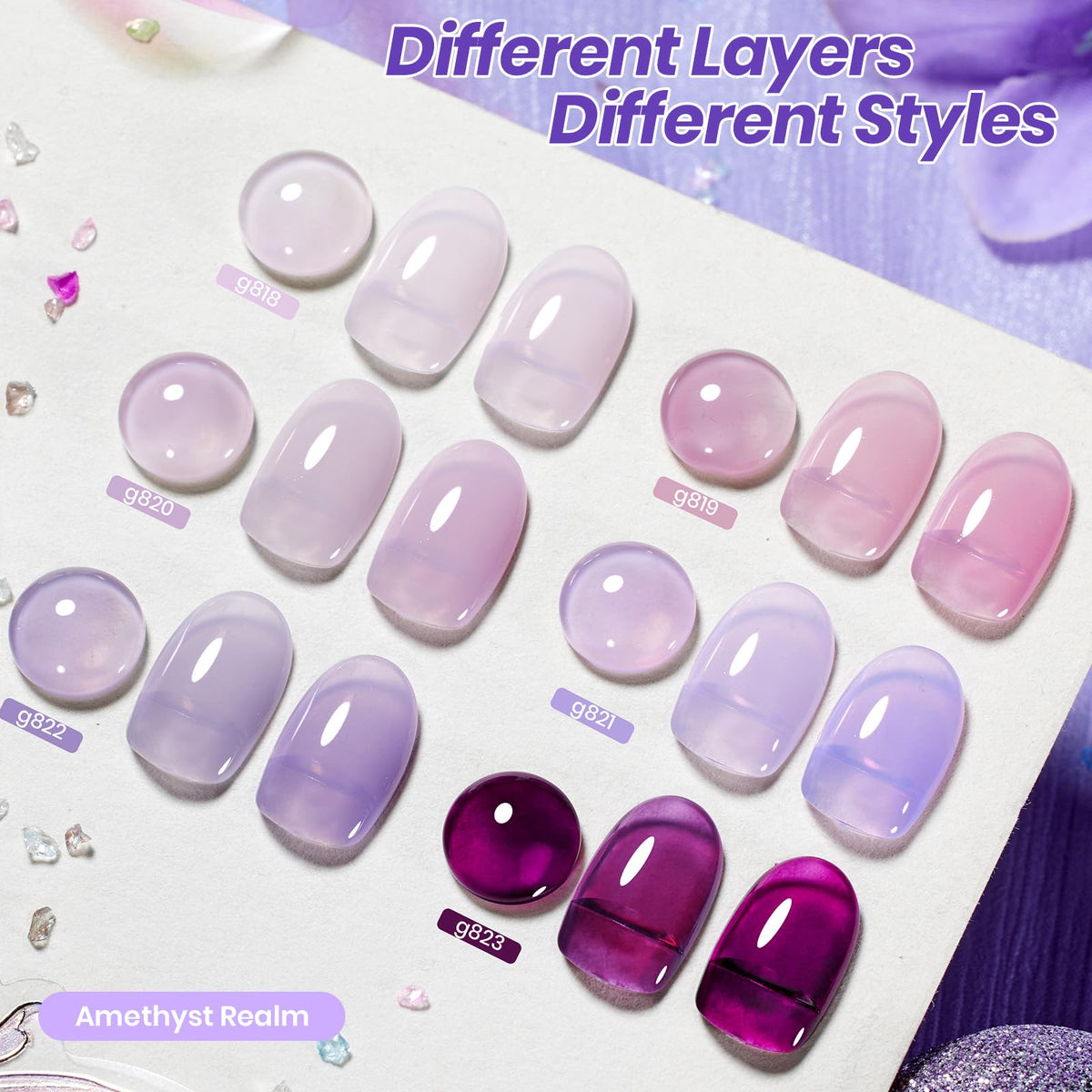 beetles Gel Polish Whispers of Love Jelly Gel Nail Polish Set, 6 Colors