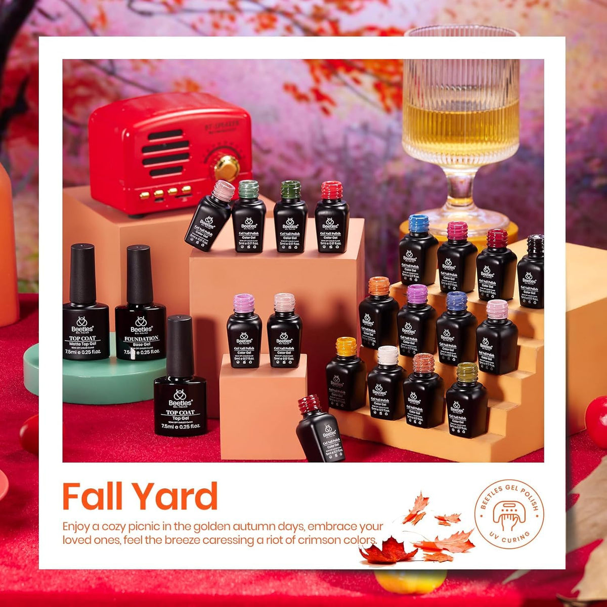 Beetles Cat Eye Gel Nail Polish Set, 36 Colors Magnetic Fall Gel Polish Kit