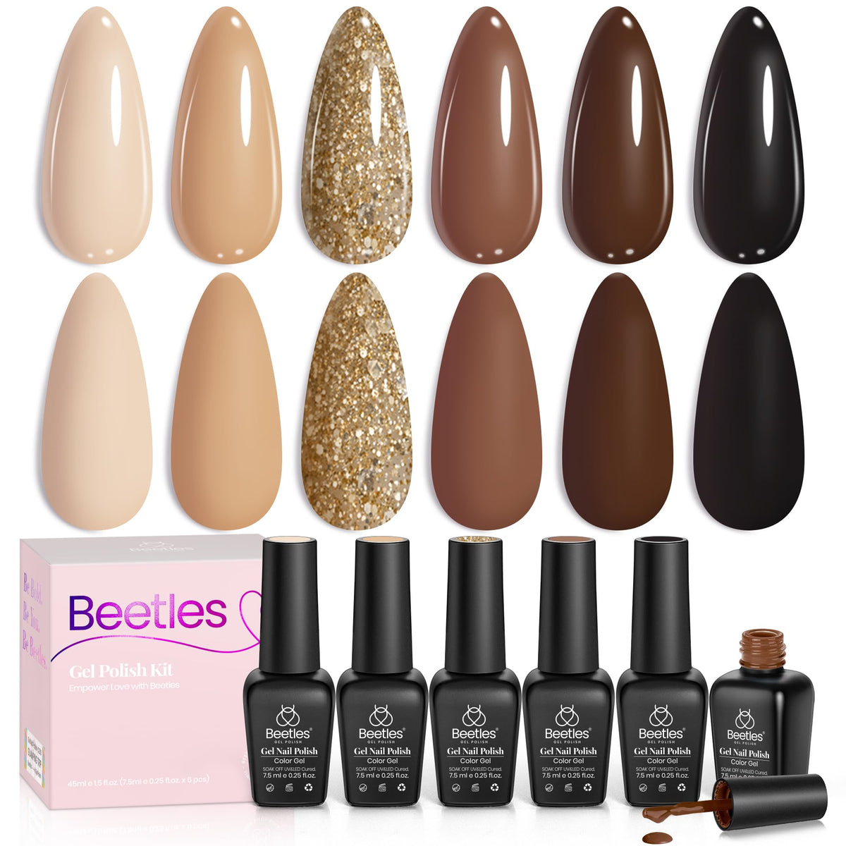 beetles Gel Polish Whispers of Love Jelly Gel Nail Polish Set, 6 Colors