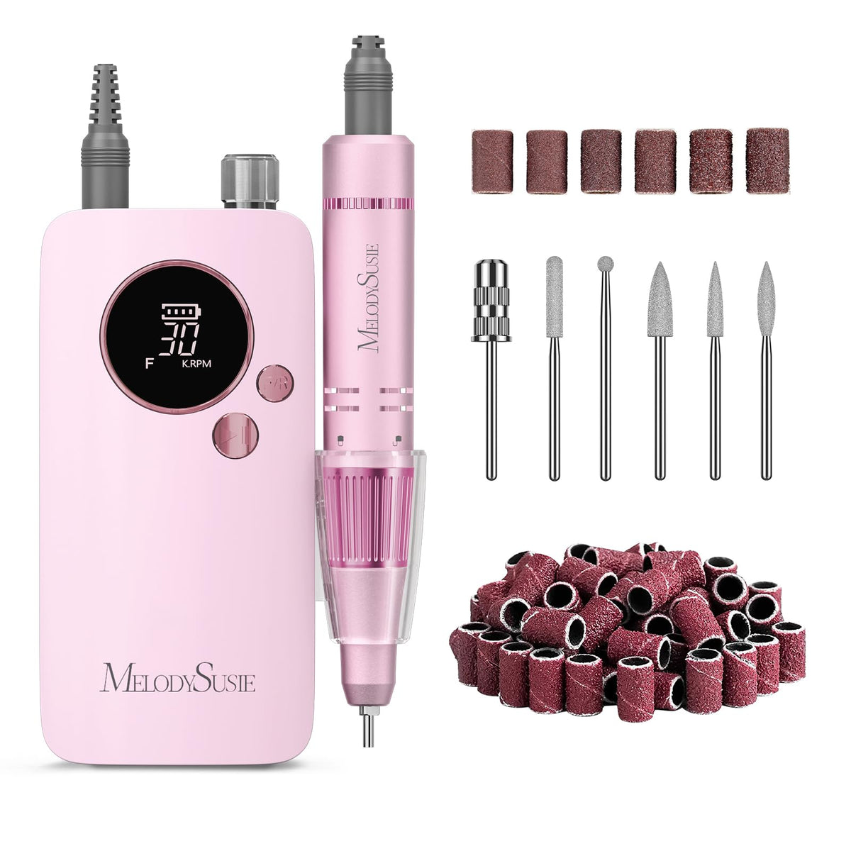 MelodySusie Clip-On SC320F Rechargeable Nail Drill 30,000 RPM for Beginners