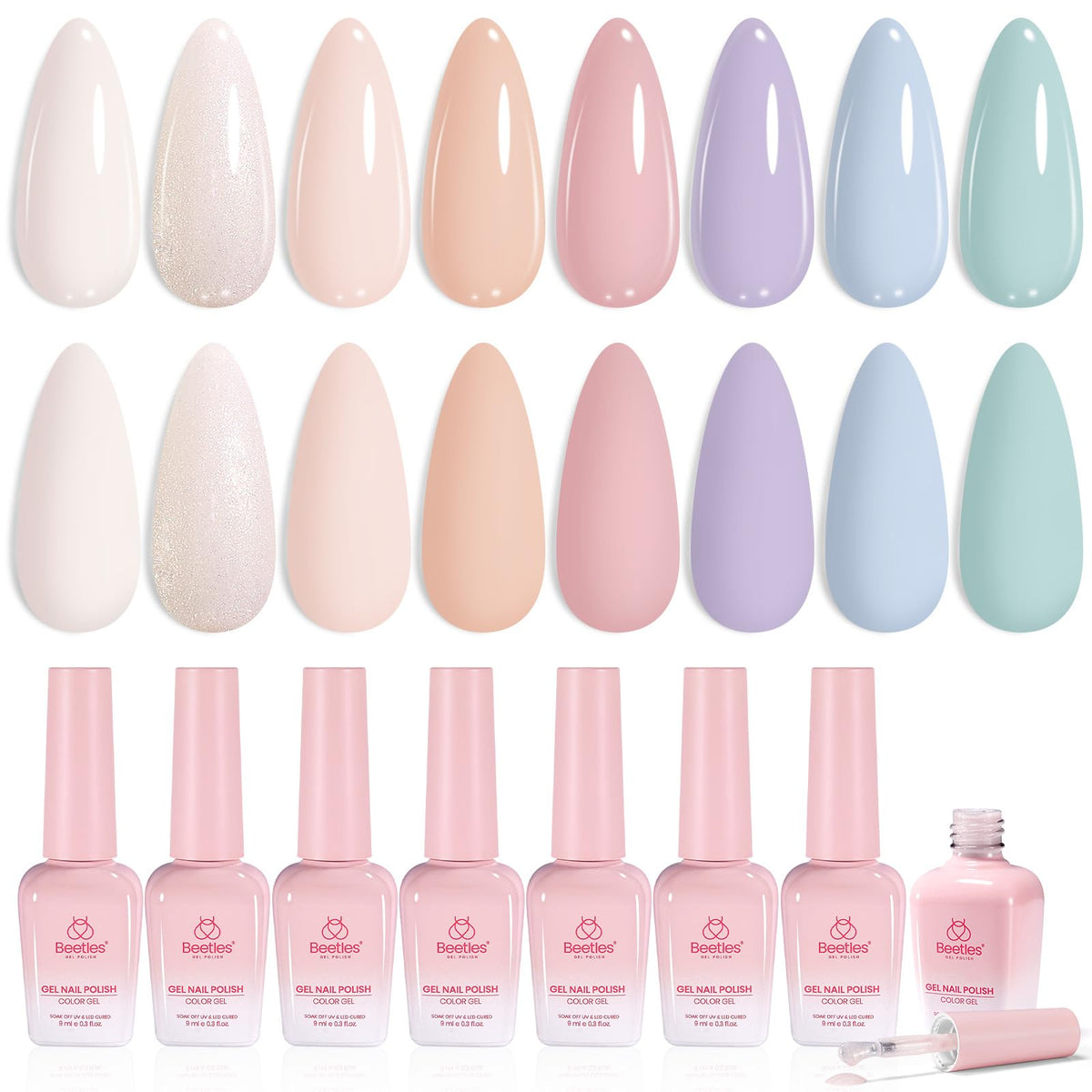 beetles Gel Polish Whispers of Love Jelly Gel Nail Polish Set, 6 Colors